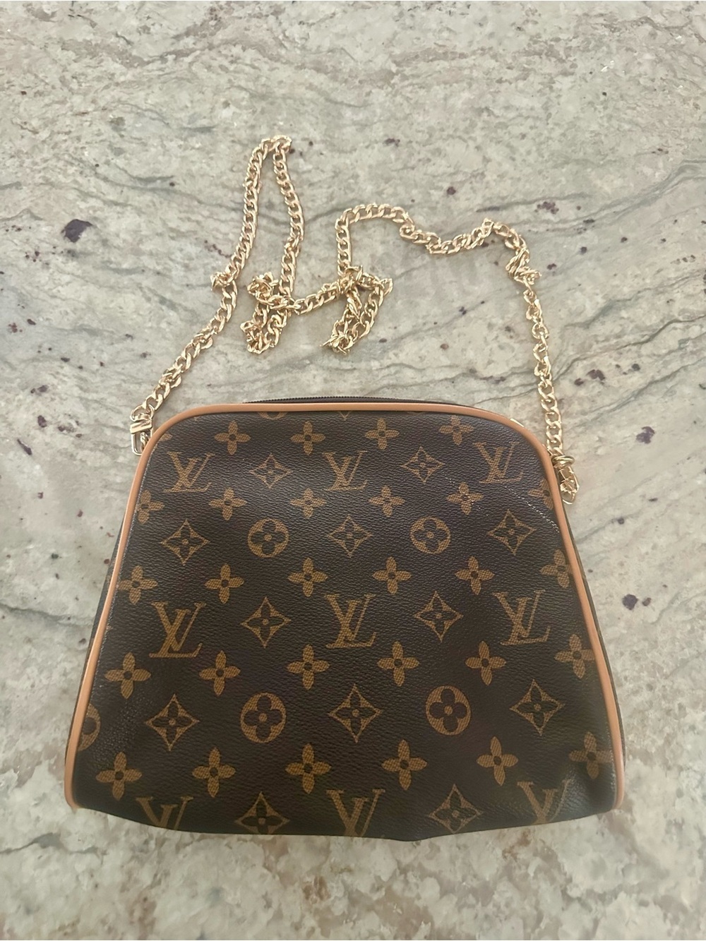 Monogram Crossbody Pouch bag in Brown